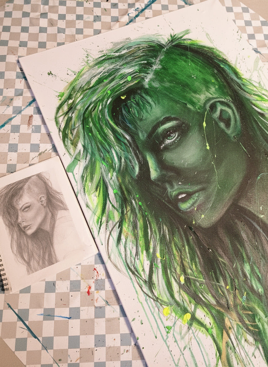 Sacherix-Auftrag-Leinwand-Klein-Acryl-Wasserfarben